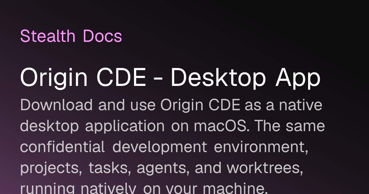 Origin CDE - Desktop App | Origin Docs